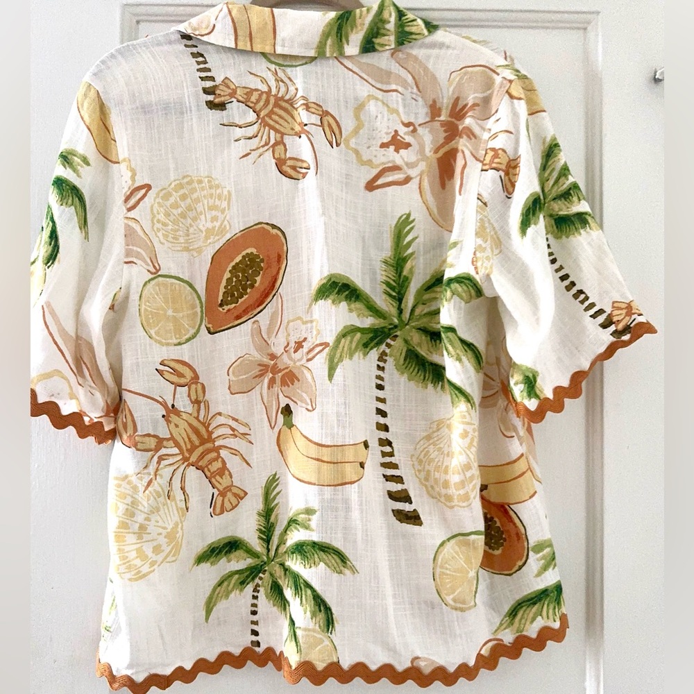 Calypso St Barth Tropical Print Shirt Coastal - Picture 8 of 13